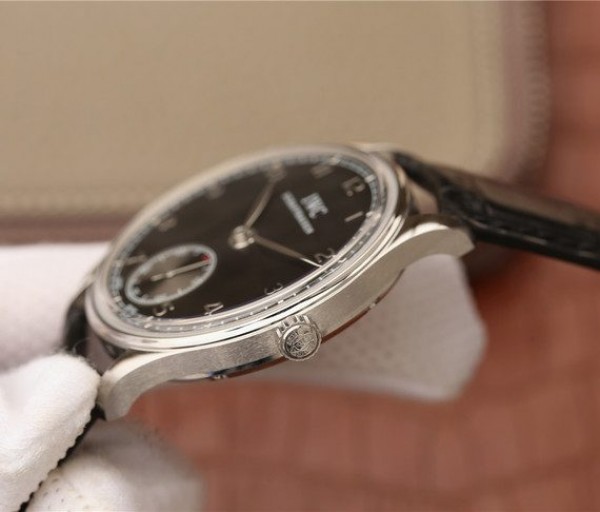 Replica IWC ZF Portuguese IW545407 Black Dial Leather Strap A6498