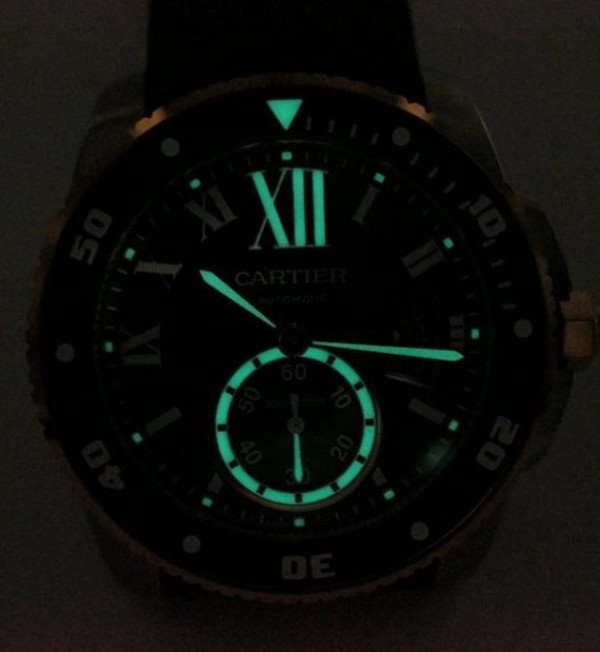 Replica Cartier JJF Calibre De Cartier Diver SS Black Dial RG Bezel Black Rubber Strap A23J
