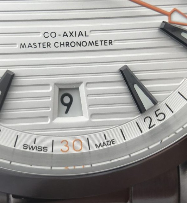 Replica Omega XF Aqua Terra Master White Textured Dial Orange Hands Leather A8900