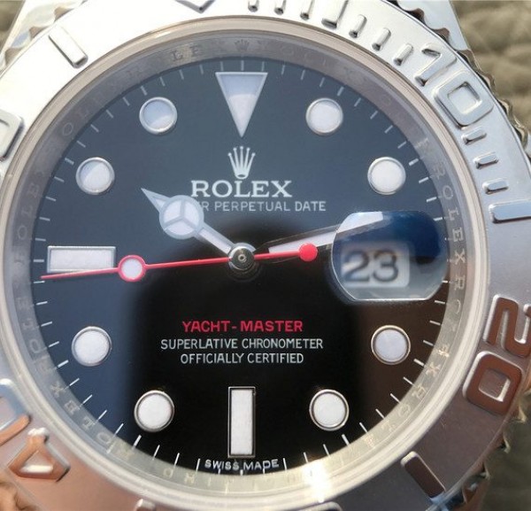 Replica Rolex Yacht-Master 116622 JF Black Dial SS Bracelet A2824