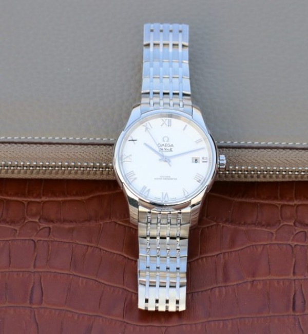 Replica Omega V6 De Ville Hour Vision Co-Axial 41mm SS White Dial SS Bracelet A8500