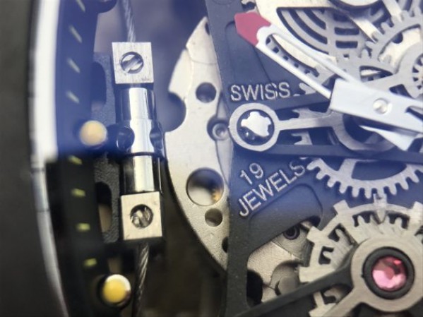 Replica Richard Mille RM027 PVD Skeleton Dial Black Rubber Strap 6T51