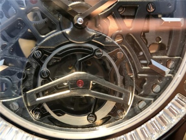 Replica Hublot Classic Fusion Tourbillon 42mm TF Skeleton Dial Black Gummy Strap A23J
