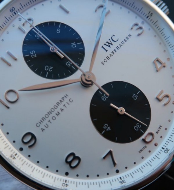 Replica IWC ZF Portuguese Chrono IW371411 Black Leather Strap
