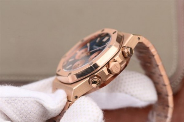 Replica Audemars Piguet Royal Oak Chronograph RG JHF Blue/RG Dial RG Bracelet A7750