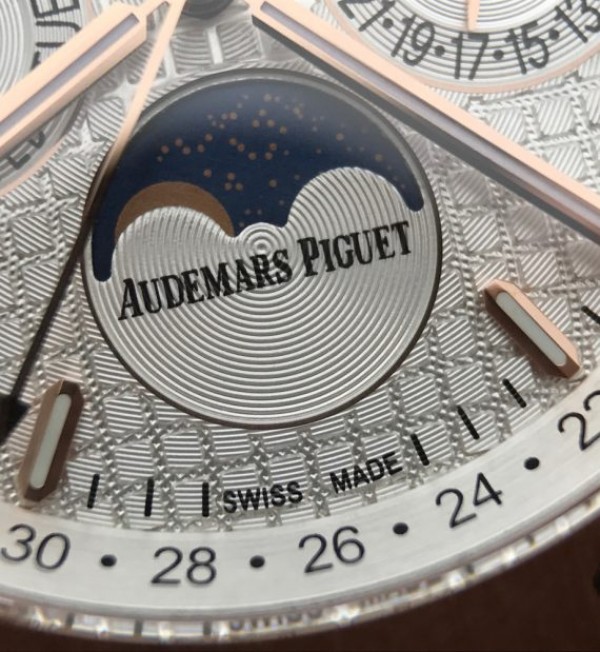 Replica Audemars Piguet JF Royal Oak 41mm 26574 RG White Dial Leather Strap A5134