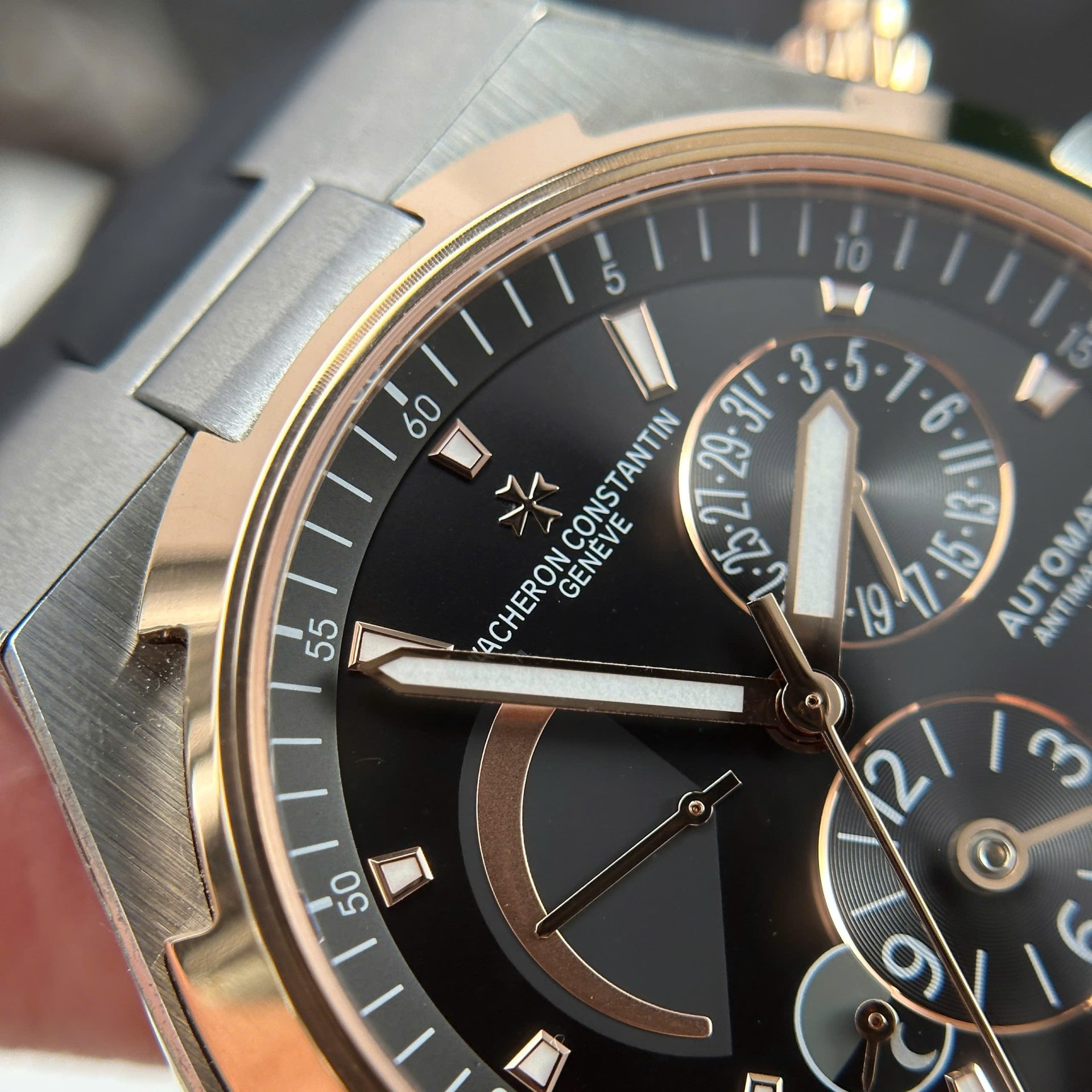 Vacheron Constantin Copies Watch Overseas Dual Time 47450 Demi Rose Gold 9F Factory 42mm