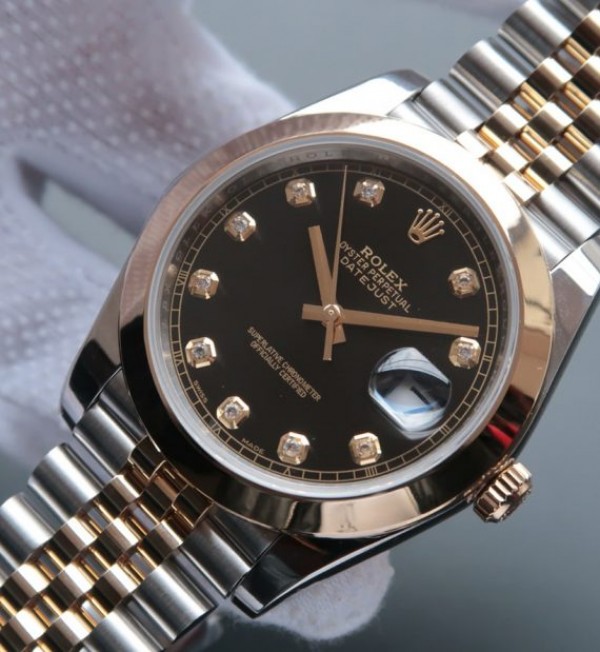 Replica Rolex DateJust 41mm 126303 Noob YG Polished Bezel Black Dial SS/YG Bracelet A2836