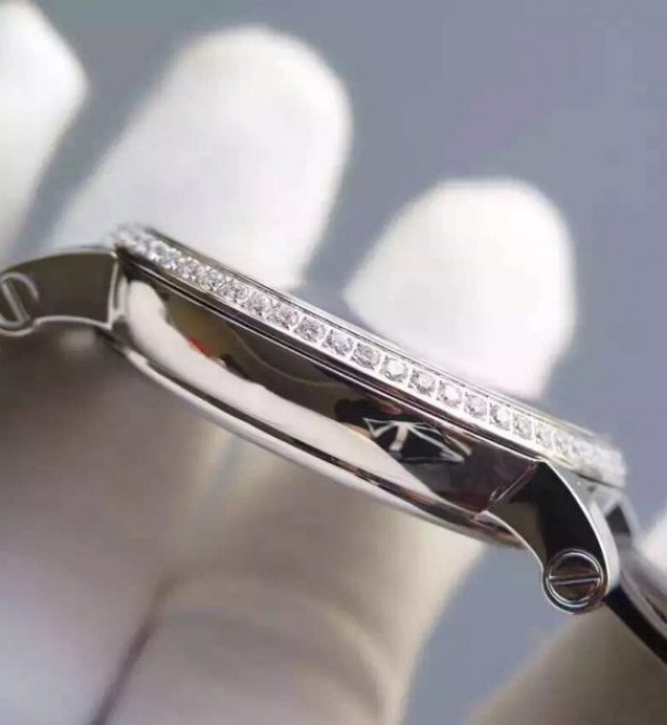 Replica Cartier Rotonde De Cartier Tourbillon Diamonds Bezel Blue Dial