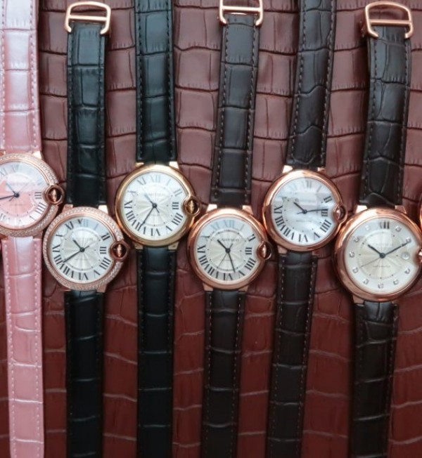 Replica Cartier JF Ballon Bleu 42mm RG White Dial Leather Strap MIYOTA9015