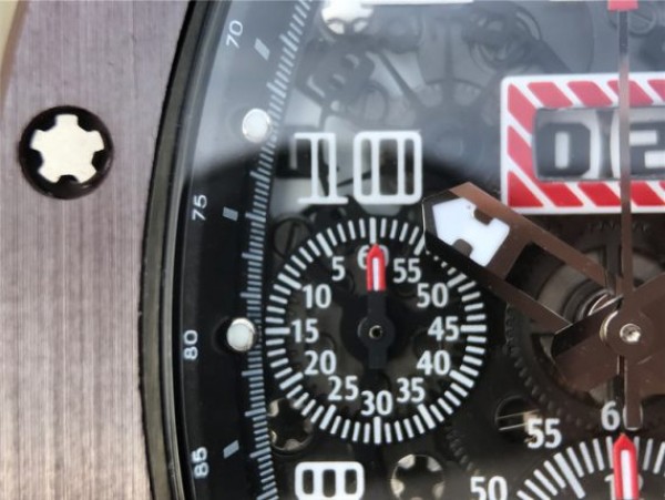 Replica Richard Mille RM011 Brown Ceramic RG Chrono Skeleton Dial Black Rubber Strap A7750