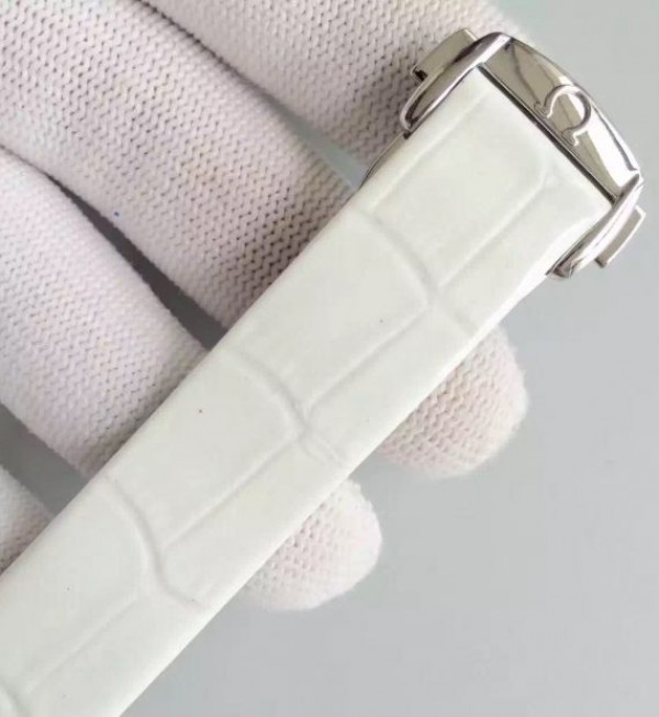 Replica Omega De Ville Lady SS White Dial Leather Strap A8520