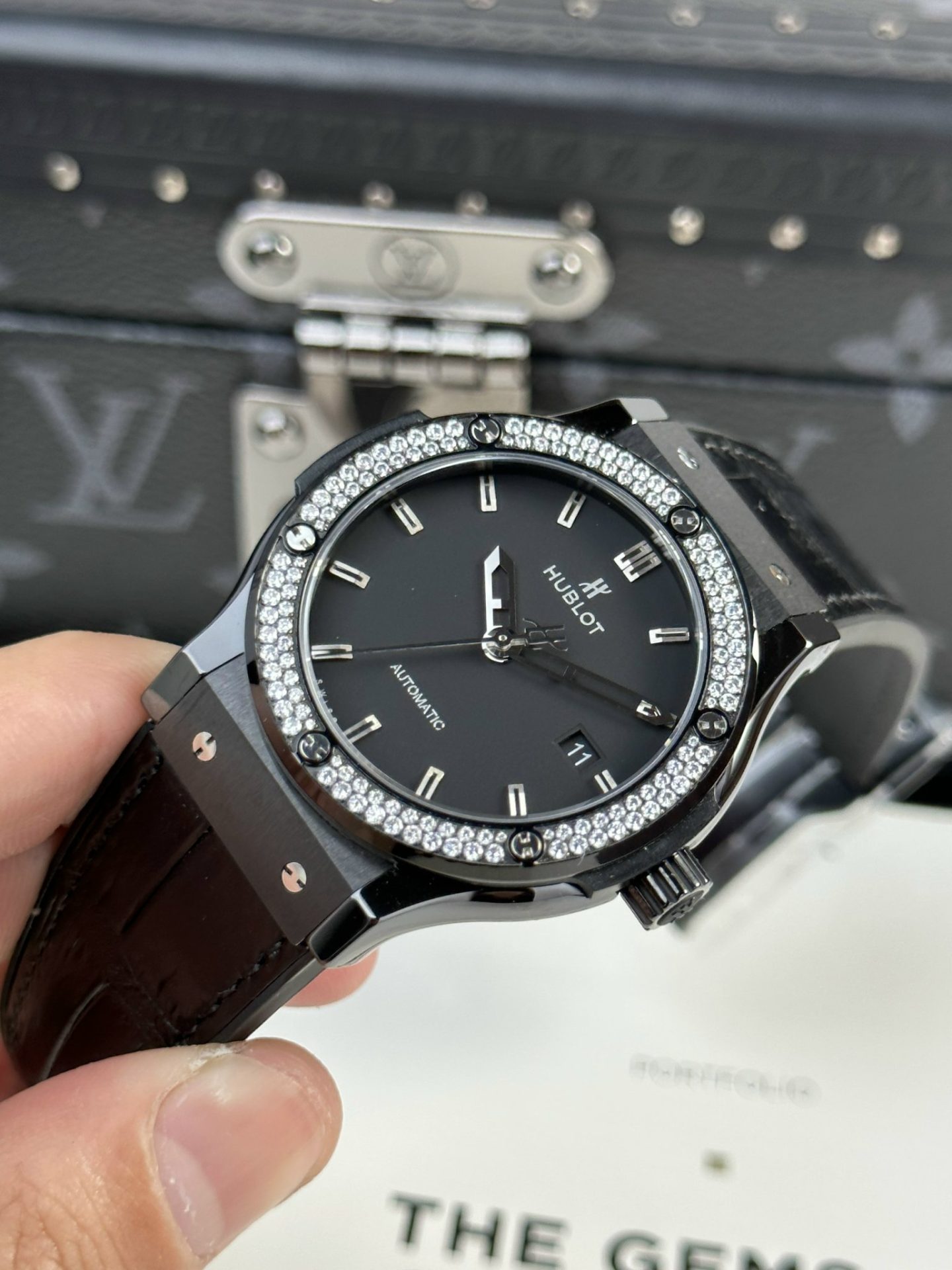 Hublot Classic Fusion Ceramic Replica Watch With Stone Swarovski Refined 42mm