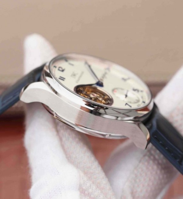 Replica IWC AZ Portuguese Tourbillon White Dial Blue Markers