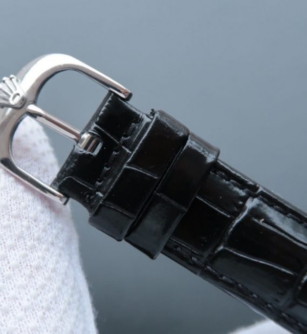 Replica Rolex MK Cellini Time 50509 Black Dial Leather Strap A3165