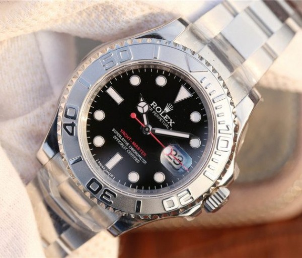 Replica Rolex Yacht-Master 116622 JF Black Dial SS Bracelet A2824