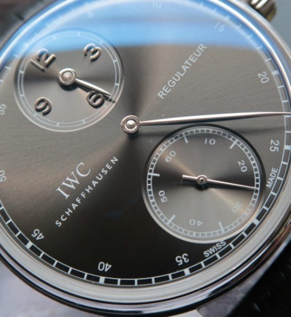 Replica IWC YLF Portuguese Regulateur Gray Dial Leather Strap A6498