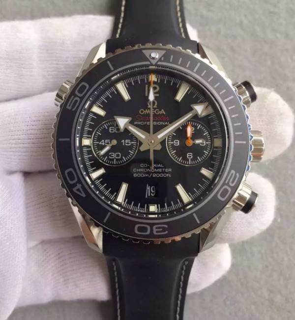 Replica Omega Seamaster Professional Chrono Black Ceramic Black Dial Rubber Strap A9300