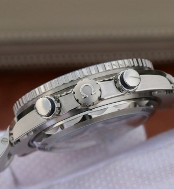 Replica Omega OMF Planet Ocean Master Chronometer Blue LiquidMetal SS Bracelet A9900