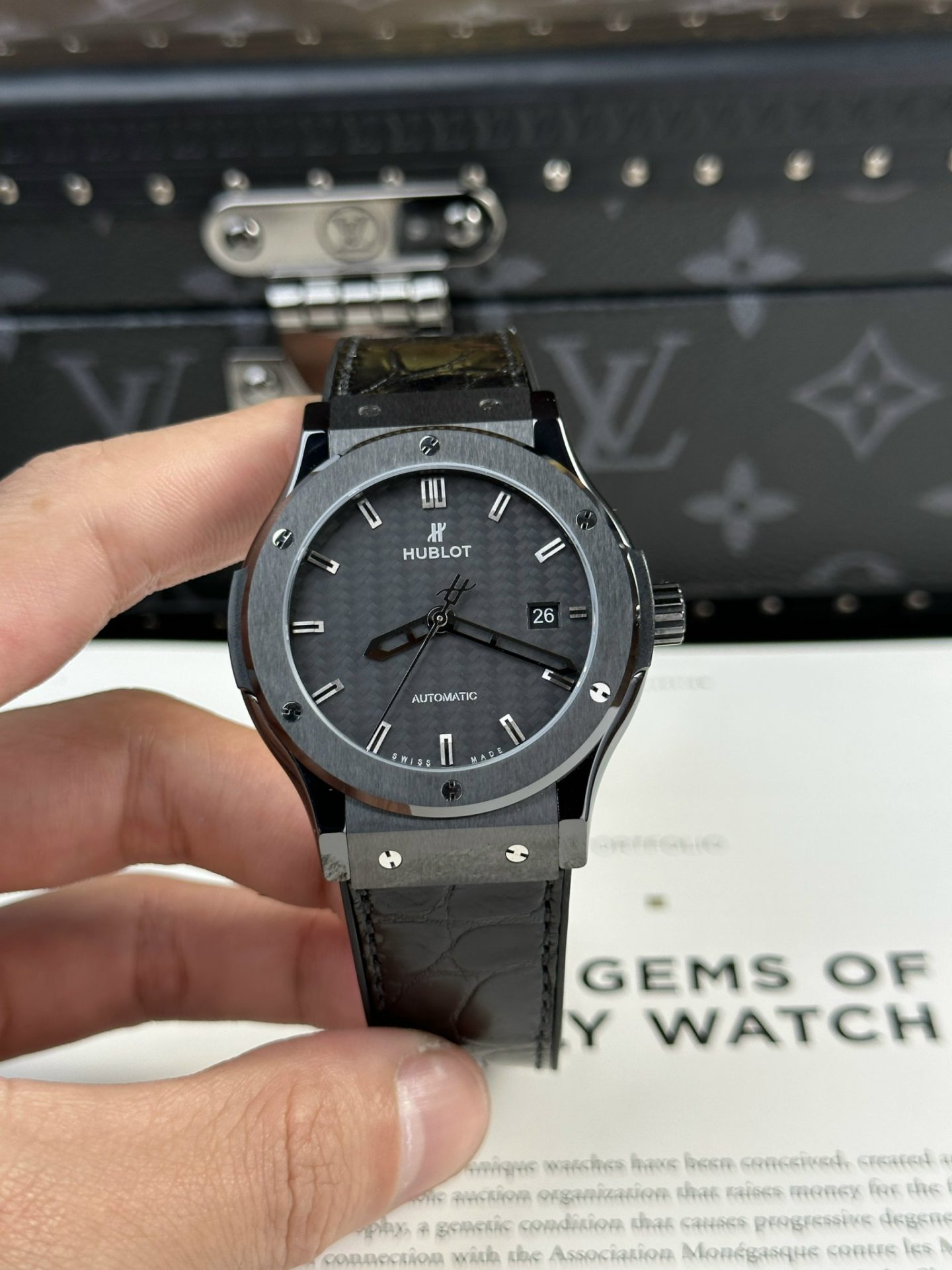 Hublot Classic Fusion Replica Watch Refined Ceramic Carbon Dial 42mm