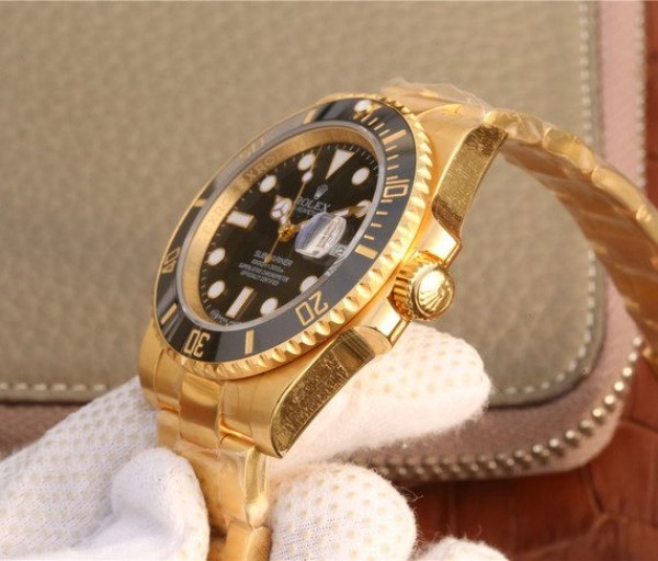 Replica Rolex Submariner 116613 LN YG Wrapped Black Dial YG Wrapped Bracelet Eta2836