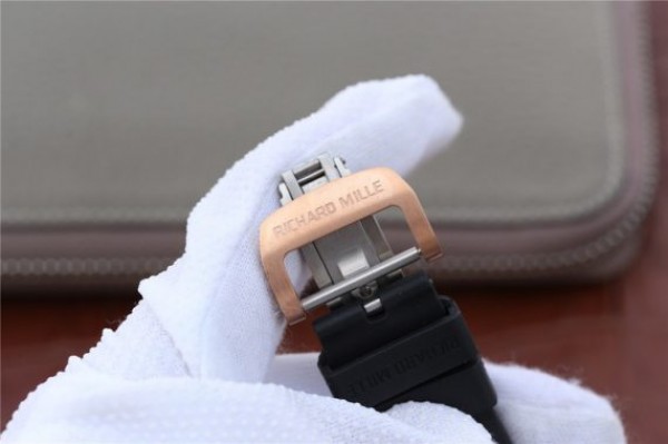 Replica Richard Mille RM011 Brown Ceramic RG Chrono Skeleton Dial Black Rubber Strap A7750