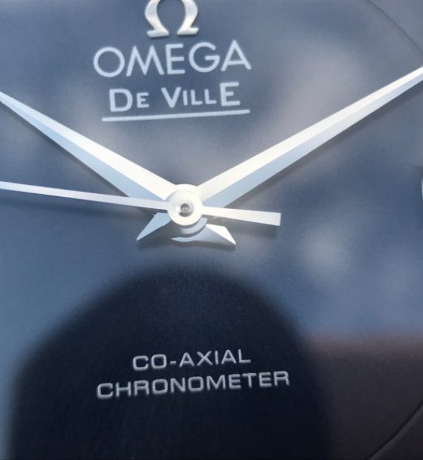 Replica Omega MKF De Ville 37mm SS Blue Dial Black Leather Strap A2829