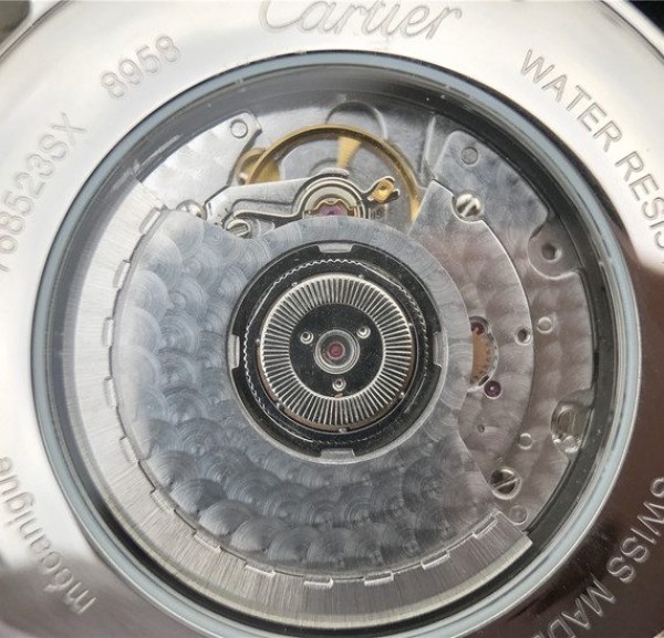 Replica Cartier Ronde De Cartier SS White Dial Diamonds Bezel Croco Strap A2892