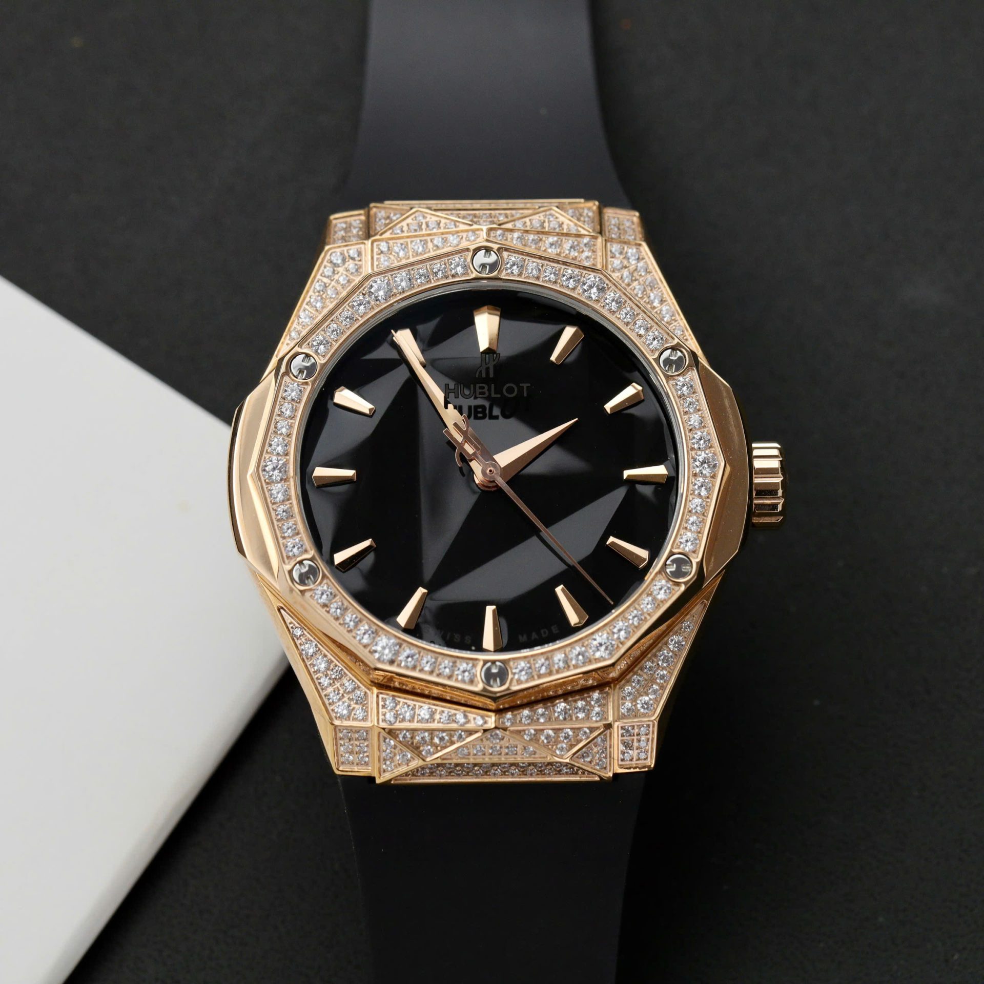 Hublot Orlinski King Gold Replica Watch Full Moissanite Diamond 40mm