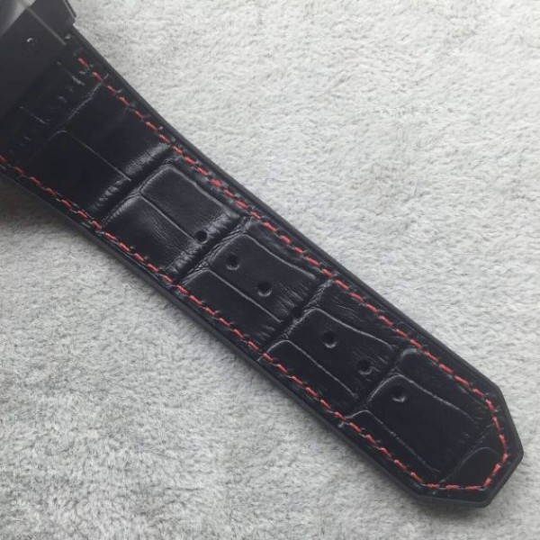 Replica Hublot Big Bang King Power 48mm PVD Black Dial Red Hands Gummy Strap A7750