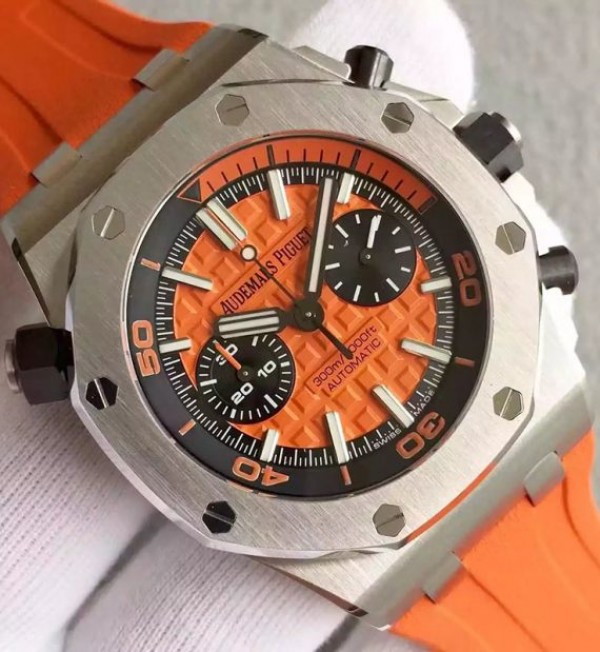 Replica Audemars Piguet JF Royal Oak Offshore Diver Chronograph Orange Rubber Strap A3126