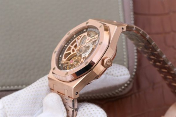 Replica Audemars Piguet Royal Oak Tourbillon Extra-Thin Openworked RG Skeleton Dial RG Bracelet