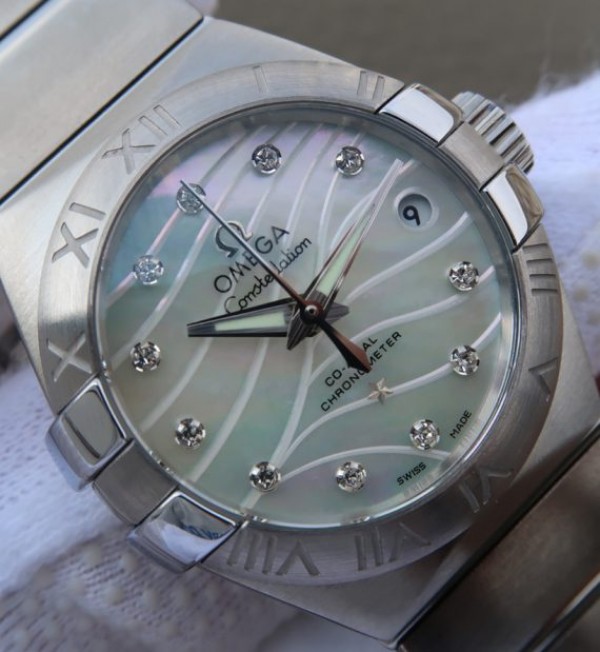 Replica Omega V6 Constellation 27mm SS Diamonds Markers SS Bracelet A8520