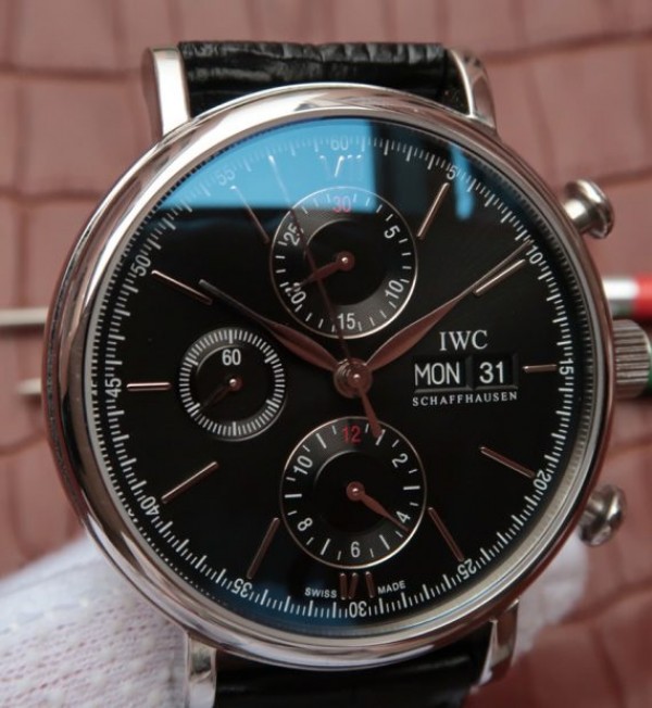 Replica IWC V6 IW391008 Portofino Chronograph Black Dial A7750