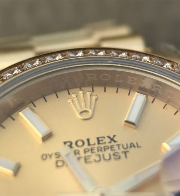 Replica Rolex DateJust 31mm Fluted Bezel RG Gold Dial Bracelet A2235