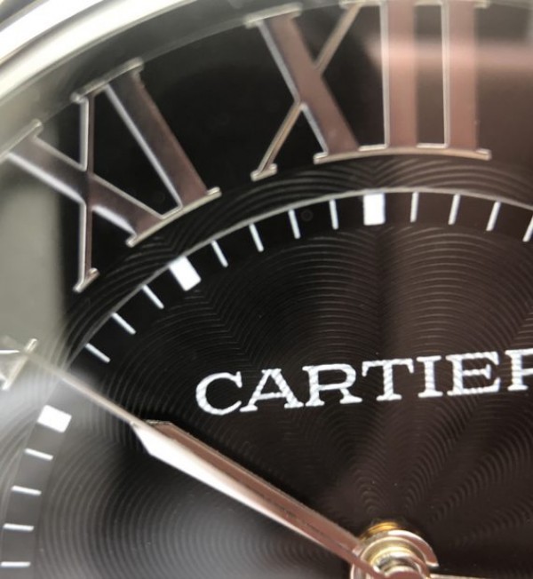 Replica Cartier V6 Ballon Bleu 42mm SS Black Textured Dial SS Bracelet A2892