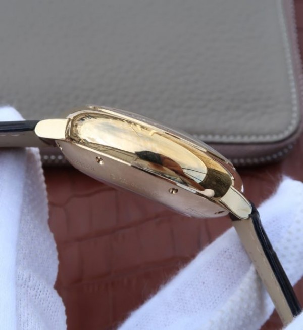 Replica Cartier Ballon Bleu De Cartier Chrono 47mm YG White Dial Leather Strap A8101