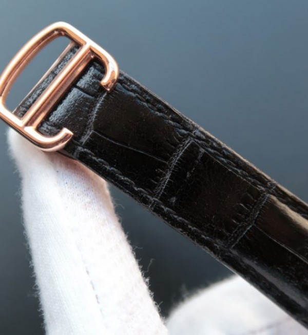 Replica Cartier Drive de Cartier Tourbillon RG White Textured Dial Leather Strap