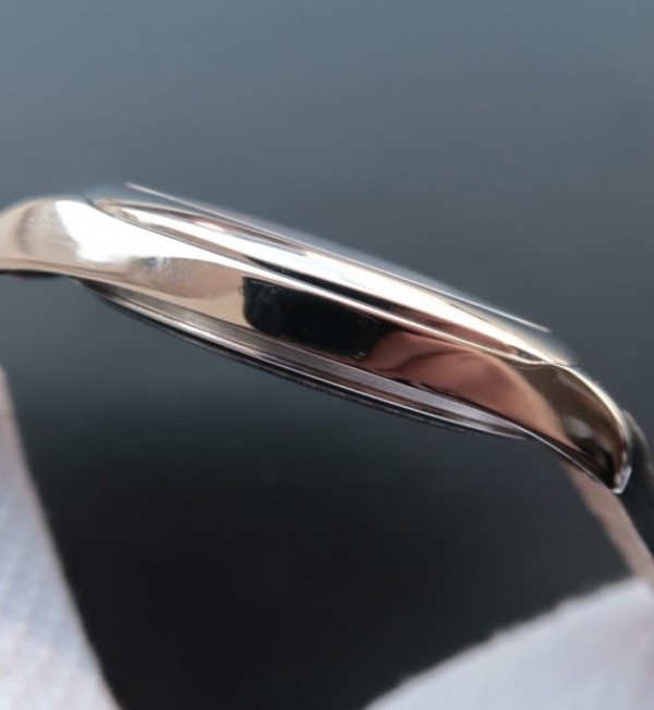 Replica Rolex Cellini Danaos 4243 SS Silver Dial Black Leather Strap A2824