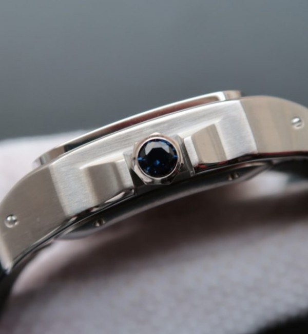 Replica Cartier V6 Santos 100 W20106X8 36mm White Dial Black Leather Strap A2824