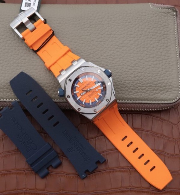Replica Audemars Piguet JF Royal Oak Offshore Diver 2017 Orange 15710 Rubber Strap A3120