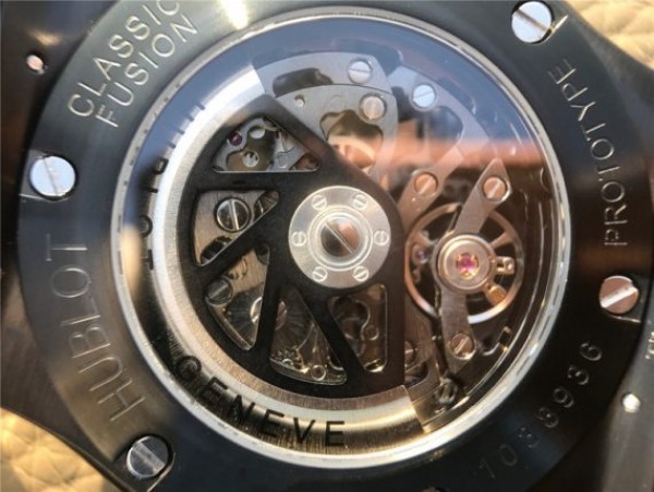 Replica Hublot Classic Fusion Tourbillon 42mm TF SS PVD Diamonds Bezel Skeleton Dial Gummy Strap A23J