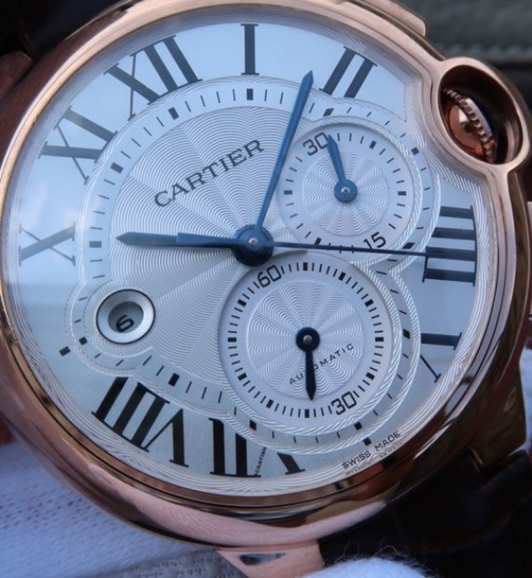 Replica Cartier Ballon Bleu De Cartier Chrono RG White Dial A8101