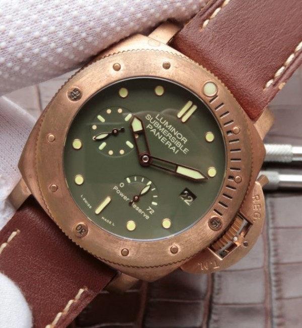 Replica Panerai XF PAM507 Bronzo Luminor Submersible Leather Strap A23J