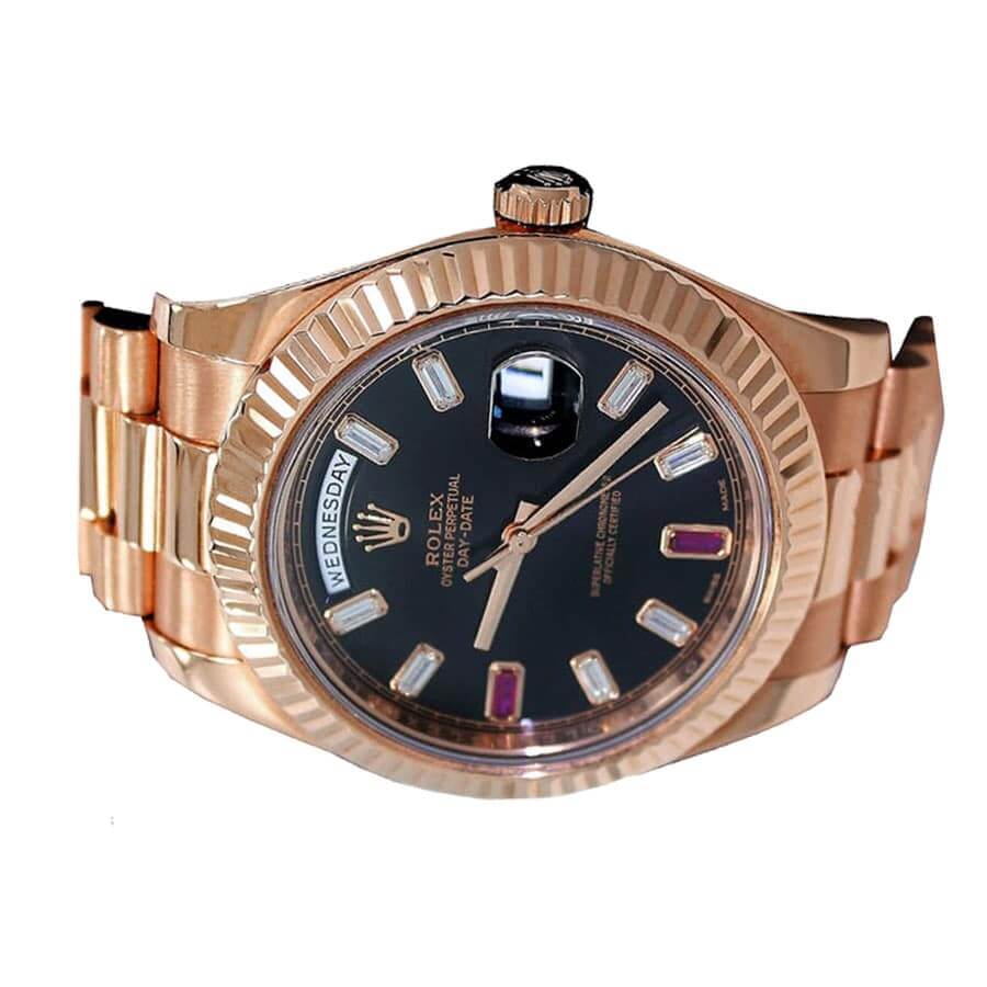 Rolex Day-Date II 218235 Rose Gold Black Replica