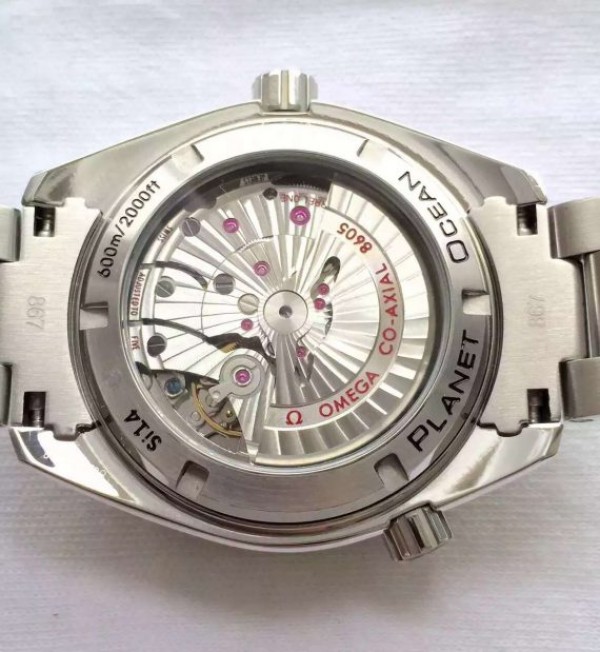 Replica Omega Planet Ocean GMT Goodplanet Blue Bezel Orange Marker Blue Dial SS Bracelet A8605