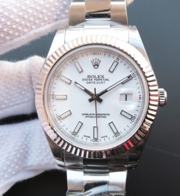 Replica Rolex DateJust II SS Fluted Bezel White Dial SS Bracelet A3136
