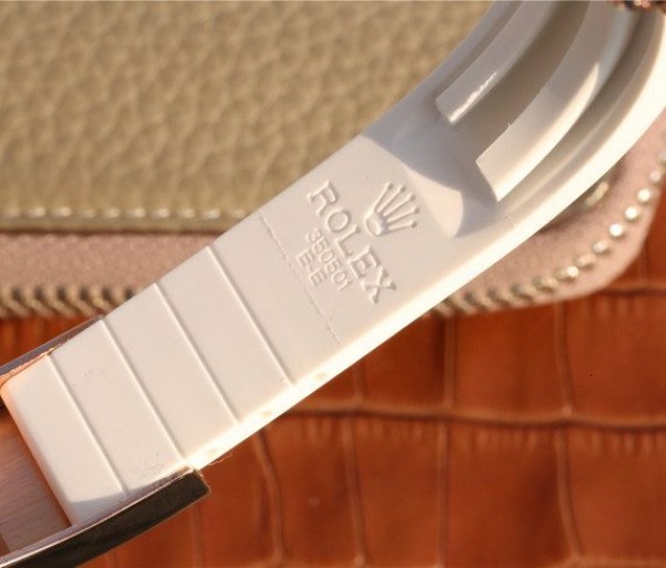 Replica Rolex Yacht-Master 116655 RG White Dial White Ceramic Rubber Strap A2824