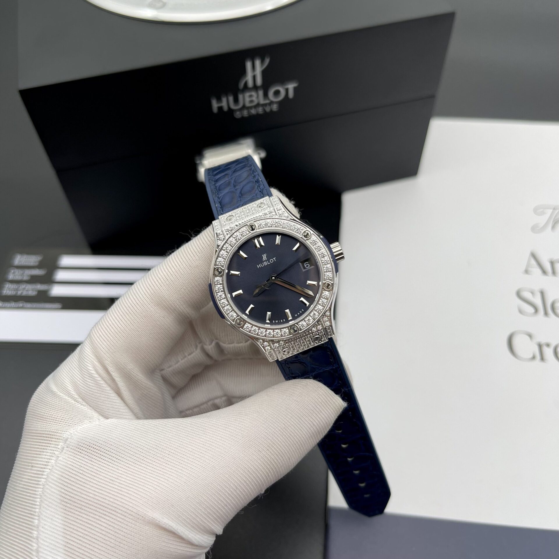 Hublot Replica Watch Classic Fusion Womens Blue Dial HB Fatory 33mm