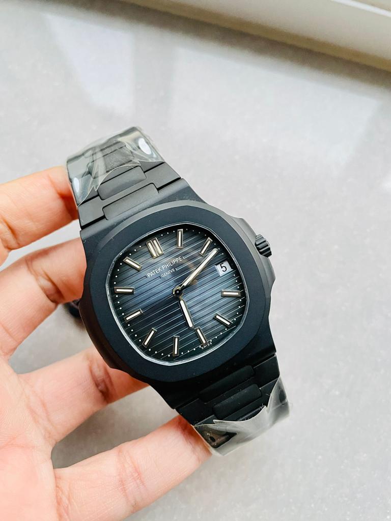 Replica PATEK PHILIPPE Nautilus 5711 ppf 1:1 Best Edition Black Dial on Black Bracelet A324 V2
